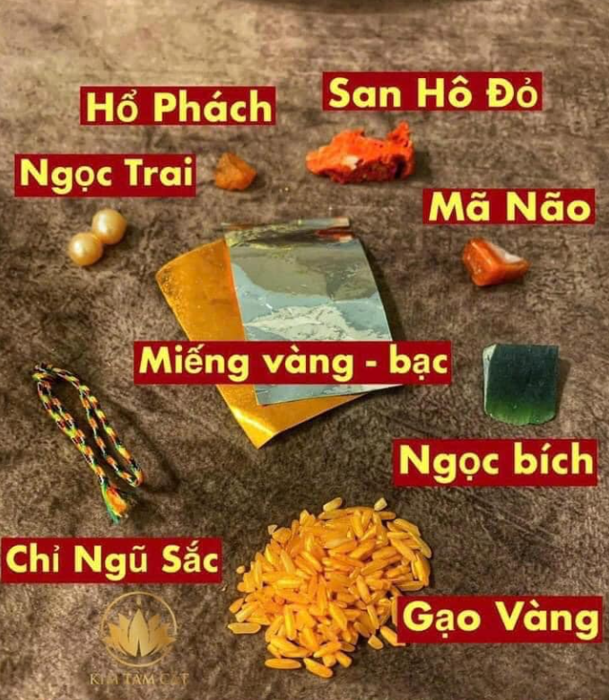 Khác biệt về lượng các bảo vật khác trong cốt thất bảo